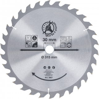 Kotúč pílový s karbidovými hrotmi, Ø 315 x 30 x 3,0 mm, 30 zubov, BGS 3957 (Carbide Tipped Circular Saw Blade | Ø 315 x 30 x 3.0 mm | 30 teeth (BGS 3957))