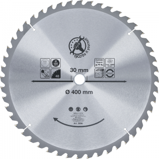 Kotúč pílový s karbidovými hrotmi, Ø 400 x 30 x 3,4 mm, 48 zubov, BGS 3956 (Carbide Tipped Circular Saw Blade | Ø 400 x 30 x 3.4 mm | 48 teeth (BGS 3956))