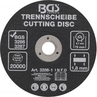 Kotúč rezný, Ø 75 x 1,8 x 9,7 mm, BGS 3286-1 (Cutting Disc | Ø 75 x 1.8 x 9.7 mm (BGS 3286-1))
