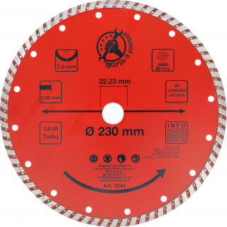 Kotúč rezný turbo, Ø 230 mm, BGS 3944 (Turbo Cutting Disc | Ø 230 mm (BGS 3944))