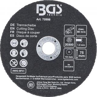Kotúče rezné, pre nehrdzavejúcu oceľ, Ø 75 x 1,0 x 10 mm, 5 dielov, BGS 70998 (Cutting Disc Set | for Stainless Steel | Ø 75 x 1.0 x 10 mm | 5 pcs. (BGS 70998))