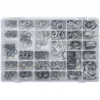 Krúžky tesniace, hliníkové, 300 dielov, BGS 8143 (Seal Ring Assortment | aluminium | 300 pcs. (BGS 8143))