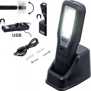 Lampa COB-LED pracovná, sklopná, s nabíjacou stanicou, BGS 85347 (COB-LED Work Lamp | foldable | with charging station (BGS 85347))