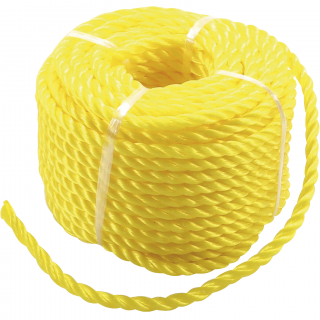 Lano plastové / lano viacúčelové, 4 mm x 20 m, žlté, BGS 80805 (Plastic Rope / All-Purpose Rope | 4 mm x 20 m | yellow (BGS 80805))