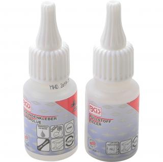 Lepidlá na opravu, 2-zložkové lepidlo, 20 g lepidla / 20 g granulátu BGS 80617 (Adhesive Repair Kit | 2-component glue | 20g industrial adhesive / 20 g granulate (BGS 80617))