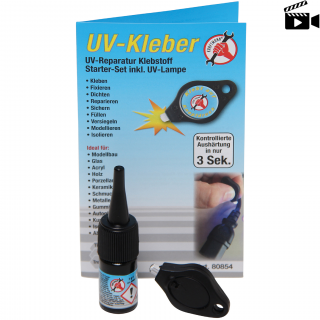 Lepidlo UV vr. lampa UV, 3 g, BGS 80854 (UV Adhesive incl. UV lamp | bottle 3 g (BGS 80854))