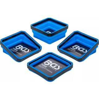 Misky magnetické, silikónové, skladacie, 115 x 115 x 50 mm, 4 diely, BGS 74502 (Magnetic Shell Set | Silicone | foldable | 115 x 115 x 50 mm | 4 pcs. (BGS 74502))