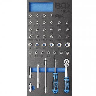 Modul 1/3 - gola sada 1/4 , Super Lock, 4 - 14 mm, 41 dielov, BGS 4054 (Tool Tray 1/3: Socket Set | 6.3 mm (1/4  ) | 41 pcs. (BGS 4054))