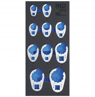 Modul 1/3 - kľúče otvorené 3/8 , 1/2 , 3/4 , 19 - 46 mm, ploché, 10 dielov (Tool Tray 1/3: Crowfoot Spanner Set | 10 mm (3/8 ) / 12.5 mm (1/2 ) / 20 mm (3/4 ) | 19 - 46 mm, 10 pcs. (BGS 9818))