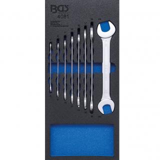 Modul 1/3 - kľúče ploché vidlicové, obojstranné, 6 - 22 mm, 8 dielov, BGS 4081 (Tool Tray 1/3: Double Open End Spanner Set | 6 - 22 mm | 8 pcs. (BGS 4081))