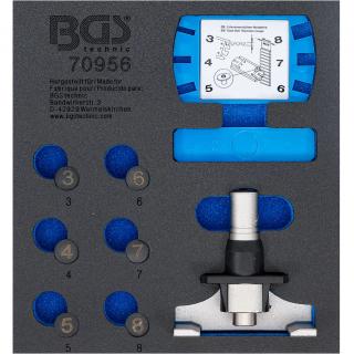 Modul 1/6 - mierka na ozubený remeň a meracie náradie, BGS 70956 (Tool Tray 1/6: Tooth Belt Gauge and Measuring Tool Set (BGS 70956))