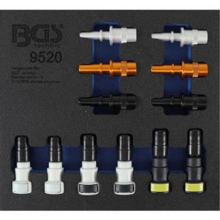 Modul 1/6 - zátky tesniace na palivové potrubia, BGS 9520 (Tool Tray 1/6: Fuel Pipe Sealing Plug Assortment | 12 pcs. (BGS 9520))