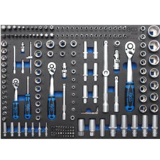 Modul 3/3 - gola sada 1/4 , 3/8 , 1/2 , 6-hran, 4 - 32 mm, 192 dielov, BGS 4036 (Tool Tray 3/3: Socket Set | 192 pcs. (BGS 4036))