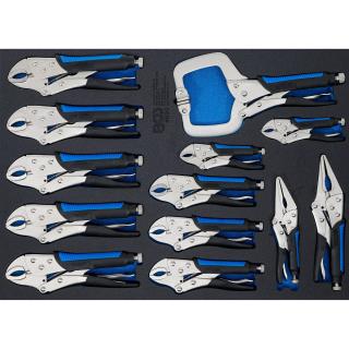 Modul 3/3 - kliešte samosvorné grip, 13 dielov, BGS 4690 (Tool Tray 3/3: Locking Grip Pliers Set | 13 pcs. (BGS 4690))