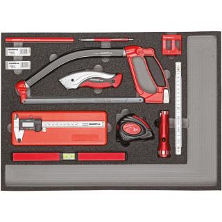 Modul 3/3 - sada na meranie a rezanie, 30 dielov, GEDORE R22350004 (Measuring and cutting tools set in 3/3 foam module, 30 pcs. (GEDORE R22350004))