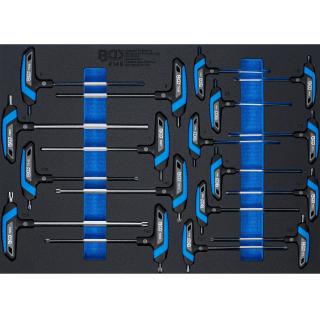 Modul 3/3 - T-rukoväte skrutkovacie, imbus / T-profil, 18 dielov, BGS 4148 (Tool Tray 3/3: Screwdriver Set with T-Handle | internal Hexagon, T-Star (for Torx) | 18 pcs. (BGS 4148))
