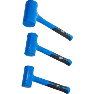 Paličky bez spätného rázu, mäkká hlava, Ø 47 / 55 / 65 mm, 450 / 765 / 1275 g, 3 diely, BGS 74442 (Dead Blow Hammer Set | Soft Head | Ø 47 / 55 / 65 mm | 450 / 765 / 1275 g | 3 pcs. (BGS 74442))