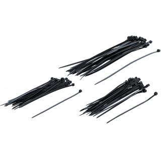 Pásky sťahovacie, čierne, 100 x 200 mm, 75 dielov, BGS 1789 (Cable Tie Assortment | black | 100 x 200 mm | 75 pcs. (BGS 1789))