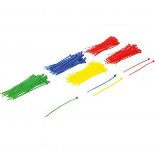 Pásky sťahovacie, farebné, 2,4 x 100 mm, 200 dielov, BGS 80875 (Cable Tie Assortment | coloured | 2.4 x 100 mm | 200 pcs. (BGS 80875))