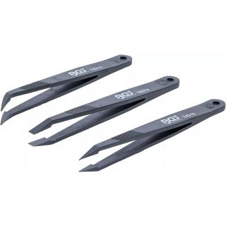 Pinzety plastové, 3 diely, BGS 74312 (Plastic Tweezers Set | 3 pcs. (BGS 74312))