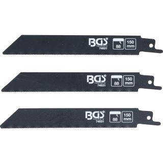 Pláty pílové pre chvostovú pílu BGS 7367, pre kov, 3 diely, BGS 74531 (Reciprocating Saw Blade Set | for metal | for BGS 7367 | 3 pcs. (BGS 74531))