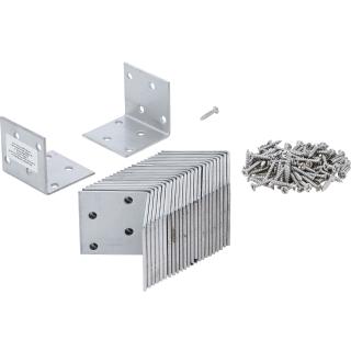 Plechy spojovacie uhlové, nerez, 40 x 40 x 40 mm, ekonomický balík, 25 dielov, BGS 80333 (Angle Joint | stainless steel | 40 x 40 x 40 mm | Economy Pack | 25 pcs. (BGS 80333))