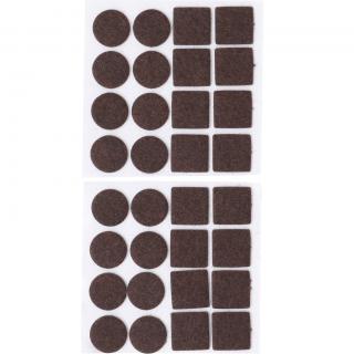 Podložky filcové pod nábytok, hnedé, 32 dielov, BGS 80863 (Felt Pad Set | brown | 32 pcs. (BGS 80863))