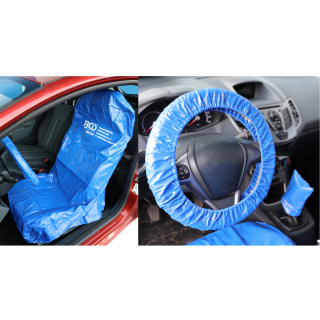 Poťahy ochranné na volant, sedadlo a riadiacu páku, univerzálne, imitácia kože (Protective seat and steering wheel cover | universal | imitation leather (BGS 66529))