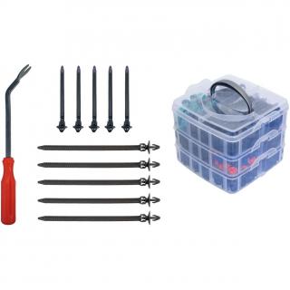 Príchytky upevňovacie s demontážnou pákou, univerzálne, 676 dielov, GEDORE R19002676 (Fastening Clip Kit with Disassembly Lever, 676 pcs. (GEDORE R19002676))