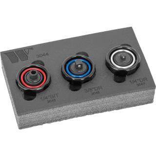 Račne do prstov, pre hlavice 1/4 , 3/8  a bity 1/4 , 3 diely, Welzh 3044-WW (3-Piece; Gimbal Palm Ratchet Set (Welzh 3044-WW))