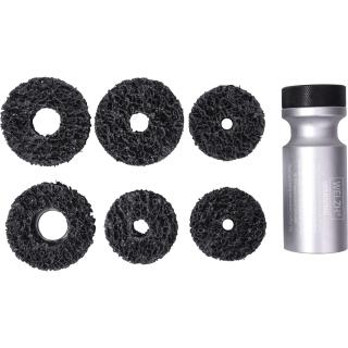 Sada na čistenie a brúsenie nábojov kolies s čapmi, pre nákladné vozidlá, 7 dielov, Welzh 5305-WW (7-Piece Stud Cleaning and Grinding Kit For HGV Wheel Hubs (Welzh 5305-WW))