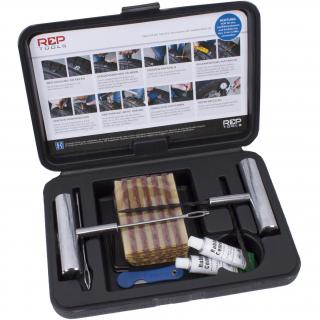 Sada na opravu pneumatík, vr. 30 opravných knôtov, 54 dielov, REPTOOLS 116626 (Tyre Repair Set,  incl. 30 repair strips, 38 pcs. (REPTOOLS 116626))