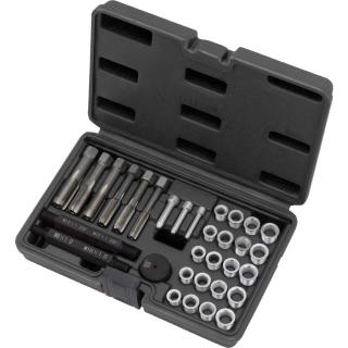 Sada na opravu závitov žeraviacich sviečok, M8 - M10 - M12, 33 dielov, Welzh 4114-WW (Glow Plug Thread Repair Kit; 33-Piece (Welzh 4114-WW))