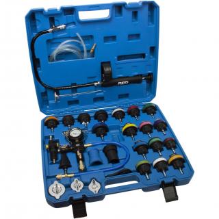 Sada na testovanie chladiaceho systému vr. vákuového plniaceho zariadenia, 28 dielov, REPTOOLS 117916 (Cooling System Test Set incl. Vacuum Filling Device, 28 pcs. (REPTOOLS 117916))