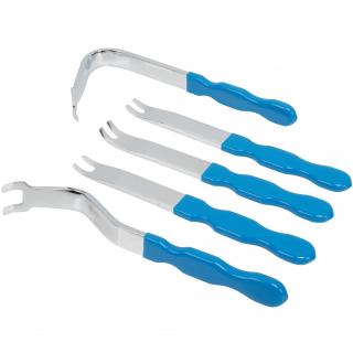 Sada na zdvíhanie / uvoľnenie / demontáž príchytiek čalúnenia, tvrdené a pochrómované, 5 dielov, STAHLMAXX 120614 (Clip Lifter / Release / Disassembly Tool Set, Hardened and Chrome-plated, 5 pcs. (STAHLMAXX 120614))