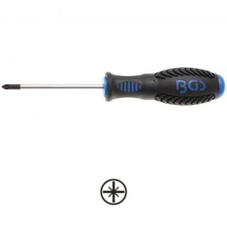 Skrutkovač krížový PZ1, dĺžka čepele 75 mm, protišmyková rukoväť, BGS 4932 (Screwdriver | Cross Slot PZ1 | Blade Length 75 mm (BGS 4932))