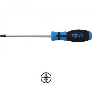 Skrutkovač krížový PZ3, dĺžka čepele 150 mm, protišmyková rukoväť, BGS 4934 (Screwdriver | Cross Slot PZ3 | Blade Length 150 mm (BGS 4934))