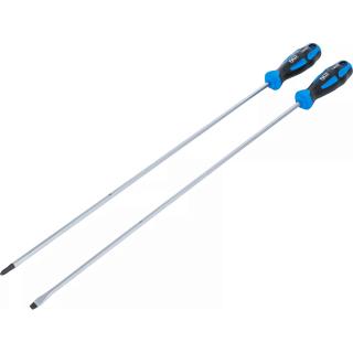 Skrutkovače, extra dlhé, plochý SL 6 a krížový PH2, 2 diely, BGS 74538 (Screwdriver Set | extra long | Slot SL, Cross Slot PH | 2 pcs. (BGS 74538))