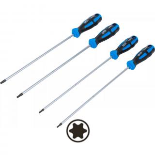 Skrutkovače, extra dlhé, T-profil T15 - T30, 4 diely, BGS 74541 (Screwdriver Set | extra long | T-Star (for Torx) | T15 - T30 | 4 pcs. (BGS 74541))