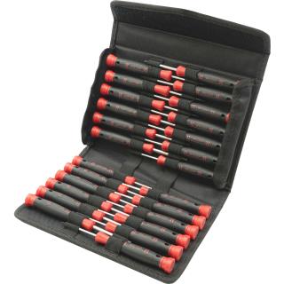 Skrutkovače pre jemnú mechaniku, ploché SL, krížové PH, imbus, T-profil, 25 dielov, Welzh 5411-WW (25-Piece Precision Screwdriver Set; (Welzh 5411-WW))