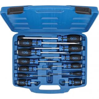 Skrutkovače s vnútorným 4-hranom 1/4 , PH0 - PH4, ploché SL3 - SL10, 12 dielov, BGS 7896 (Screwdriver Set | with 6.3 mm (1/4 ) Internal Square | PH0 - PH4, SL3 - SL10, 12 pcs. (BGS 7896))
