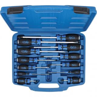 Skrutkovače s vnútorným 4-hranom 1/4 , PH0 - PH4, ploché SL3 - SL10, 12 dielov (Screwdriver Set | with 6.3 mm (1/4 ) Internal Square | PH0 - PH4, SL3 - SL10, 12 pcs. (BGS 7896))