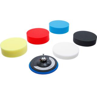 Špongie leštiace, Ø 150 mm, 6 dielov, BGS 74379 (Polishing Sponge Set | Ø 150 mm | 6 pcs. (BGS 74379))