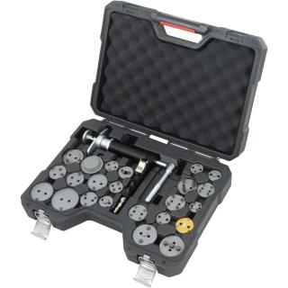 Stlačovák brzdových piestov nízkoprofilový s adaptérmi, pneumatický, 25 dielov, Welzh 44378-WW (Low Profile Air Rewind Spindle + Adaptor Kit 25-Piece (Welzh 44378-WW))