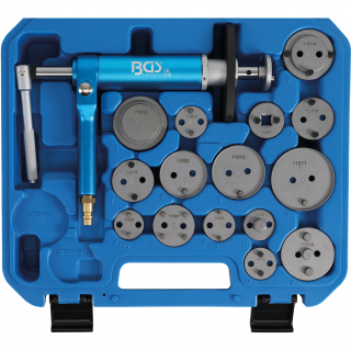 Stlačovák brzdových piestov s adaptérmi, pneumatický, 16 dielov, BGS 1117 (Brake Piston Reset Tool Set | pneumatic | 16 pcs. (BGS 1117))