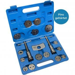 Stlačovák brzdových piestov s adaptérmi, pravé / ľavé točenie, 18 dielov, REPTOOLS 117909 (Brake Piston Reset Set, with Left / Right Turning Spindle, 18 pcs. (REPTOOLS 117909))