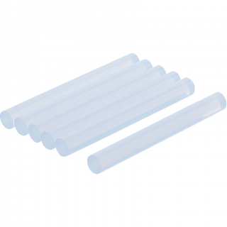 Tyčinky lepiace, priehľadné, Ø 11 mm, 100 mm, 6 dielov, BGS 8051 (Glue Sticks | transparent | Ø 11 mm, 100 mm | 6 pcs. (BGS 8051))