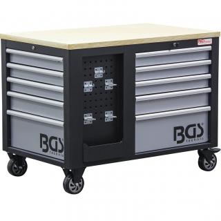 Vozík dielenský, 2 x 5 zásuviek, 1 skrinka, BGS 4199 (Workshop Trolley | 2x 5 Drawers | 1 Cabinet (BGS 4199))