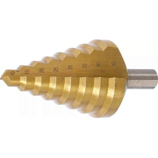 Vrták stupňovitý, nitrid titánu, Ø 10 - 45 mm, BGS 74430 (Step Drill | titanium-nitrided | Ø 10 - 45 mm (BGS 74430))