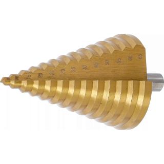 Vrták stupňovitý, nitrid titánu, Ø 6 - 65 mm, BGS 74433 (Step Drill | titanium-nitrided | Ø 6 - 65 mm (BGS 74433))